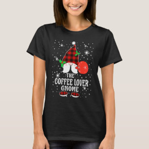Coffee Gnome Buffalo Plaid Matching Family Christ T-Shirt