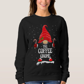 Coffee Gnome Buffalo Plaid Matching Family Christm Sweatshirt