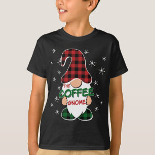 Coffee Gnome Buffalo Plaid Matching Family Christm T-Shirt