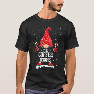 Coffee Gnome Buffalo Plaid Matching Family Christm T-Shirt