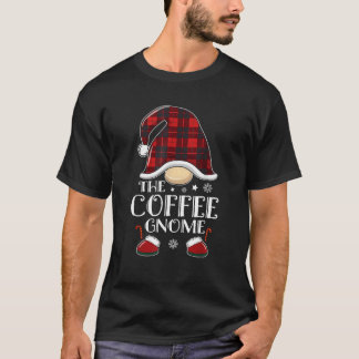 Coffee Gnome Buffalo Plaid Matching Family Christm T-Shirt