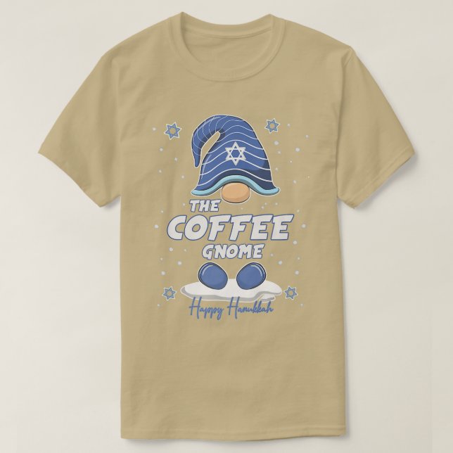 Coffee Gnome Funny Hanukkah Family Matching  T-Shirt (Design Front)