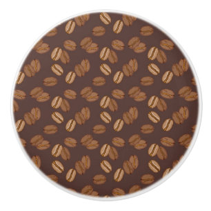 Coffee Grains Beans Dark Roast Brown Caffeine Ceramic Knob