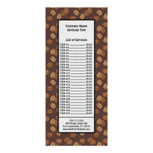 Coffee Grains Beans Dark Roast Brown Caffeine Rack Card