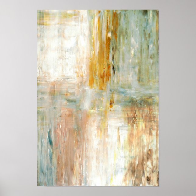 'Coffee' Green Abstract Art Poster (Front)