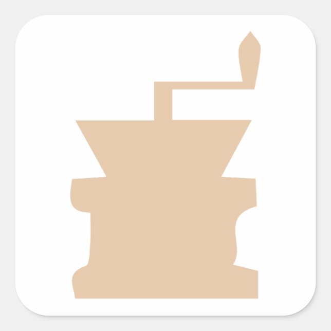 Coffee Grinder Art Square Sticker (Front)