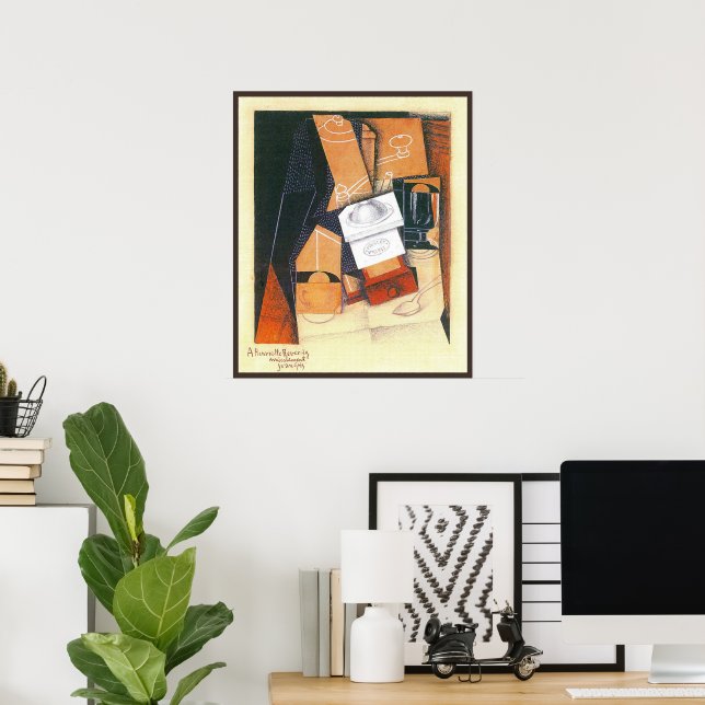 Coffee Grinder by Juan Gris, Vintage Cubism Art Poster (Home Office)