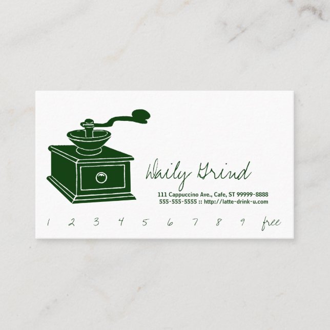 Coffee Grinder / Loyalty Punch Card (Front)