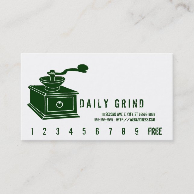 Coffee Grinder / Loyalty Punch Card (Front)