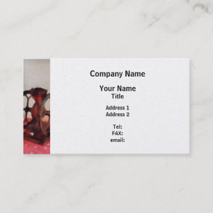 Coffee Grinder on Red Tablecloth Business Card