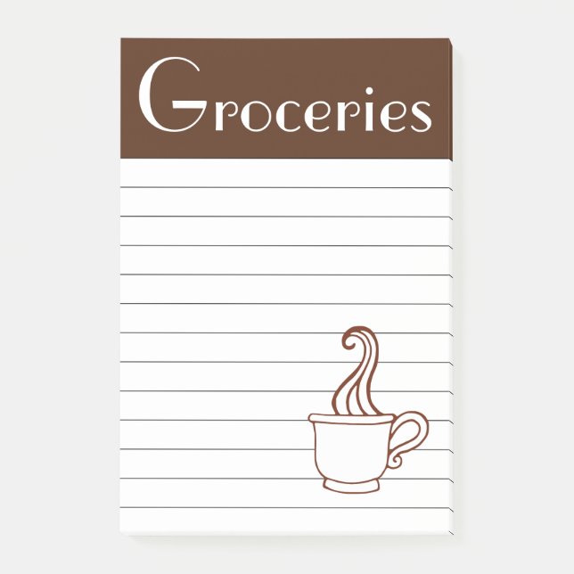 Coffee Groceries Post It Notes (Front)