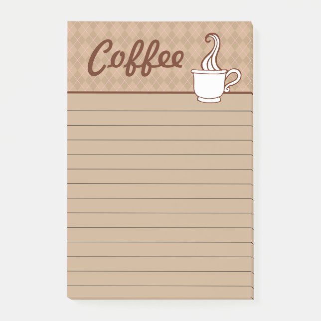 Coffee Grocery Shopping List Gift Post-it Notes (Front)