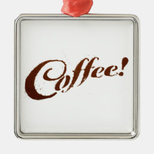 Coffee Grounds Coffee - Square Ornament