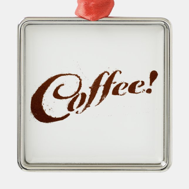 Coffee Grounds Coffee - Square Ornament (Front)