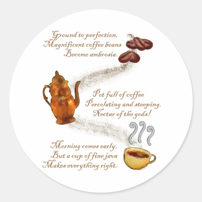 Coffee Haiku Sticker (Front)