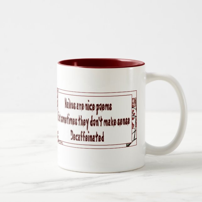coffee haiku Two-Tone coffee mug (Right)