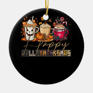 Coffee Halloween Thanksgiving Christmas Happy Hall Ceramic Tree Decoration