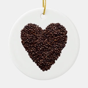 Coffee Heart Ceramic Tree Decoration