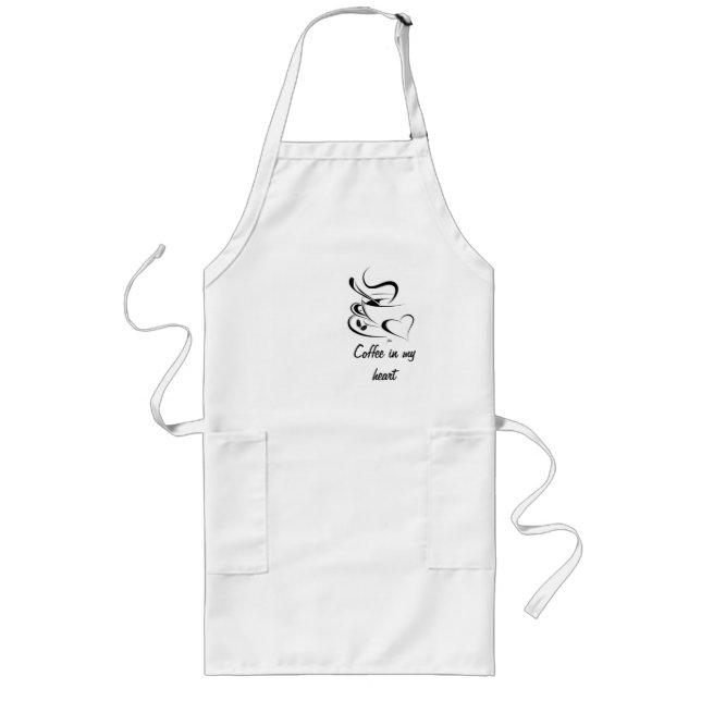 Coffee-heart Long Apron (Front)