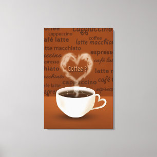 Coffee? Heart Shaped Smoke Canvas Print