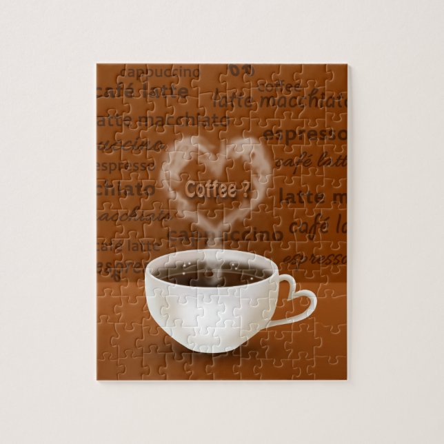 Coffee? Heart Shaped Smoke Jigsaw Puzzle (Vertical)