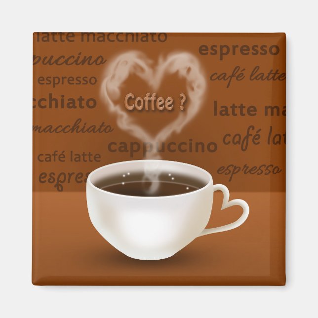 Coffee? Heart Shaped Smoke Magnet (Front)