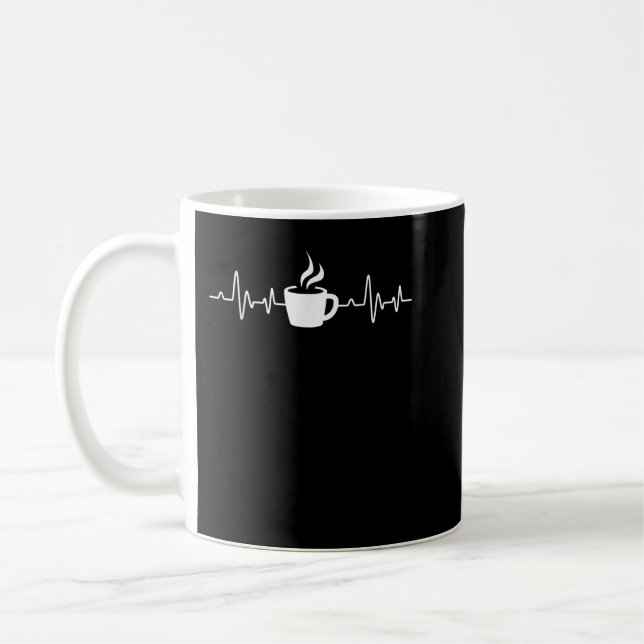 Coffee Heartbeat - Drinking Coffee  Mug (Left)