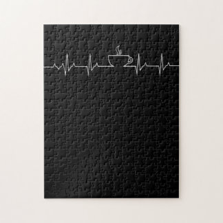 Coffee Heartbeat Funny Heartbeat Lover TShirt Jigsaw Puzzle