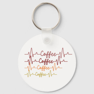 Coffee Heartbeat Keychain