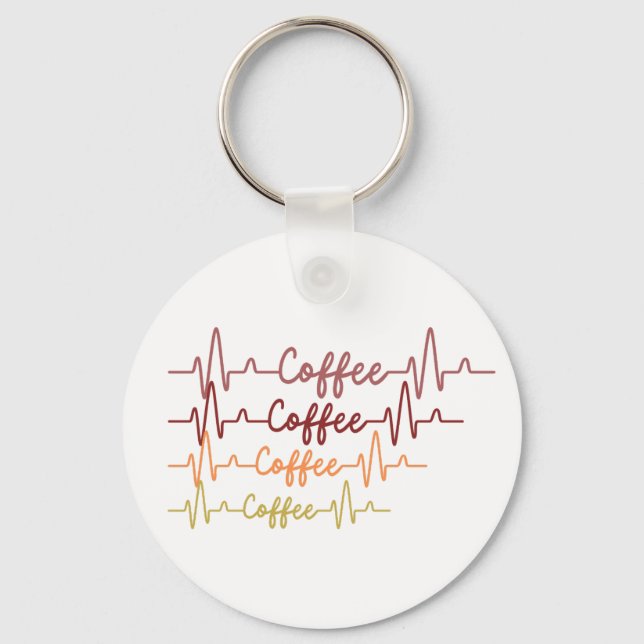 Coffee Heartbeat Keychain (Front)