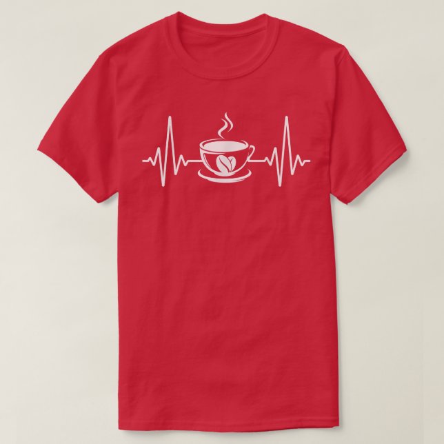 Coffee Heartbeat Pulse Funny Coffee Drinker Caffei T-Shirt (Design Front)