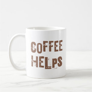 coffee helps funny retro typography cafe saying mug