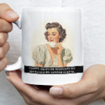 Coffee Helps Me Funny Retro 50s Saying Coffee Mug<br><div class="desc">This design was created though digital art. It may be personalised in the area provide or customising by choosing the click to customise further option and changing the name, initials or words. You may also change the text colour and style or delete the text for an image only design. Contact...</div>