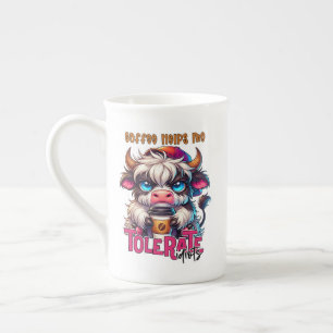 Coffee Helps Me Tolerate Idiots  Bone China Mug