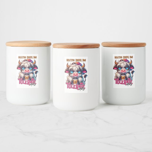 Coffee Helps Me Tolerate Idiots  Food Label (Bottles)