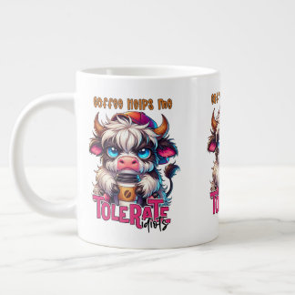Coffee Helps Me Tolerate Idiots  Large Coffee Mug