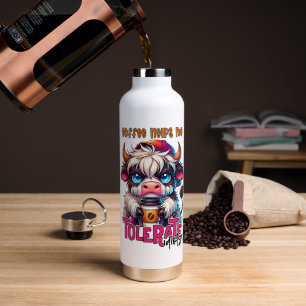 Coffee Helps Me Tolerate Idiots  Water Bottle