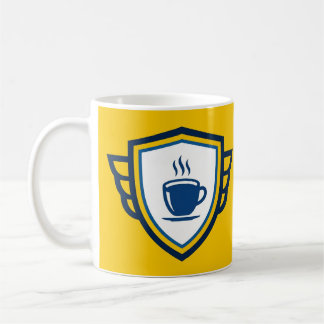 Coffee Hero Superhero Shield Yellow Mug