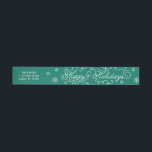 Coffee Holiday Christmas Green Address Wrap Label<br><div class="desc">Coffee Holiday Christmas Green Address Wrap Label is designed to go with our coffee holidays collection. This can also be used on it's own,  without the collection items. Its a fun and modern design with swirls,  snowflakes and "happy holidays".</div>