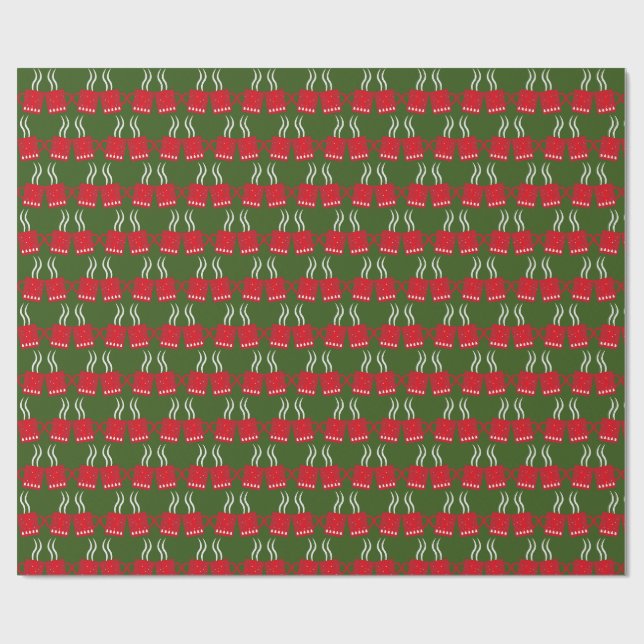 Coffee Hot Chocolate Mug Wrapping Paper (Flat)