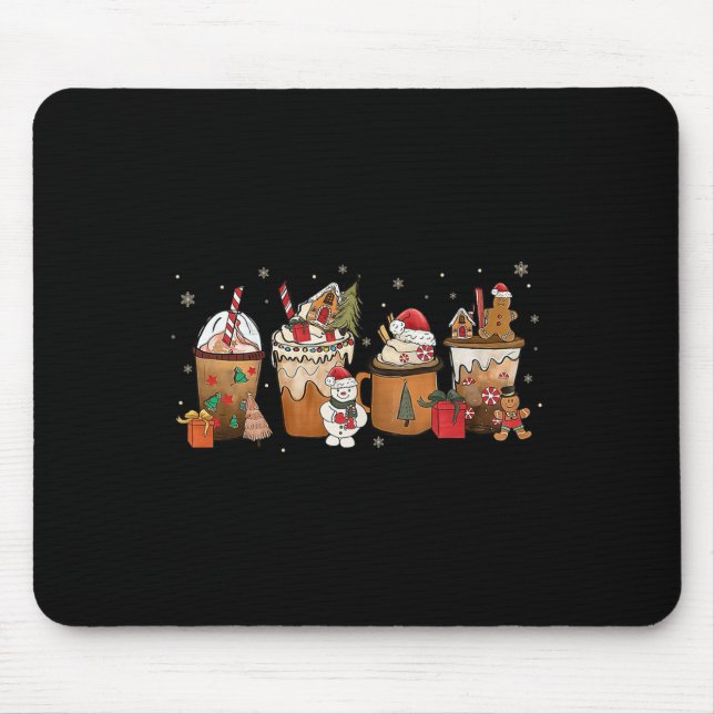 Coffee Hot Cocoa Merry Christmas Xmas Family  Mouse Pad (Front)