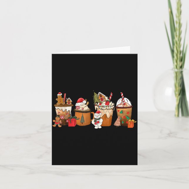 Coffee Hot Cocoa Merry Christmas Xmas Family Pajam Card (Front)