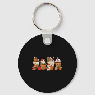 Coffee Hot Cocoa Merry Christmas Xmas Family Pajam Key Ring