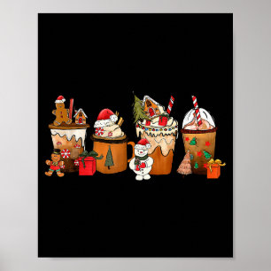 Coffee Hot Cocoa Merry Christmas Xmas Family Pajam Poster