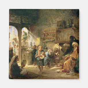 Coffee House in Cairo, 1870s Magnet