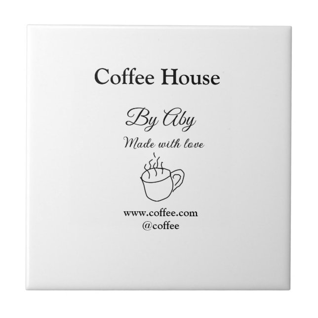 Coffee house made with love add text website socia tile (Front)