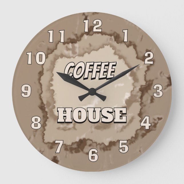 Coffee House Rustic Large Clock (Front)