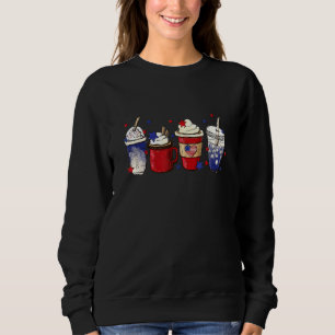 Coffee Ice Cream Red And Blue 4th of July Sweatshirt