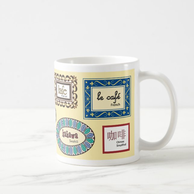Coffee in Different Languages Coffee Mug (Right)