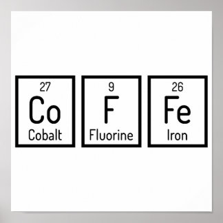 Coffee In Periodic Table - The Only Element I Need Poster